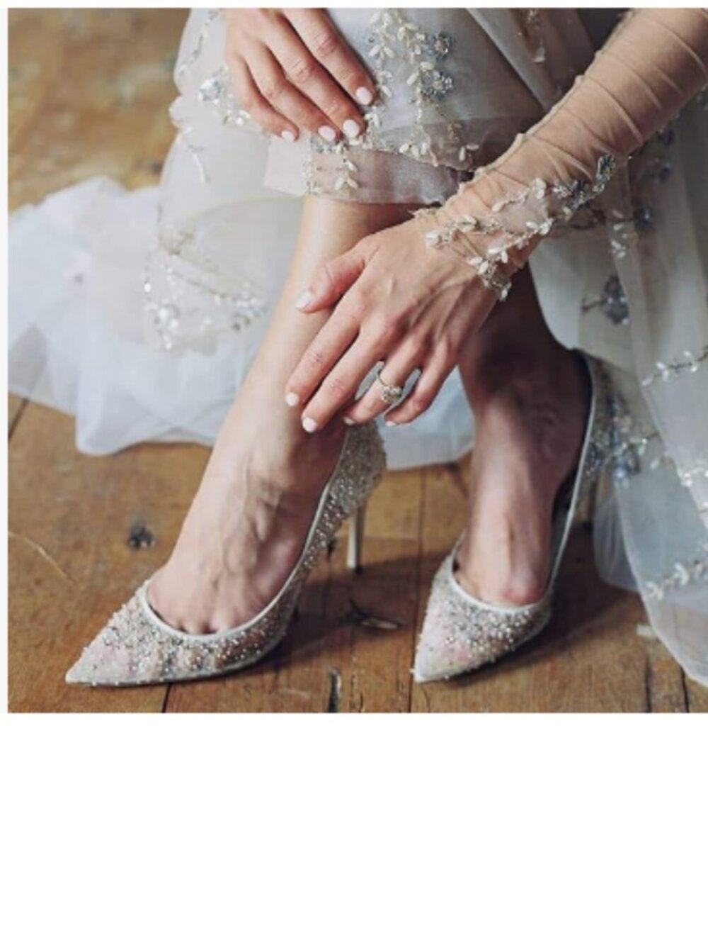 XYD White Sequins Rhinestones Studded Stiletto High Heels Mesh Pumps Dress Shoes